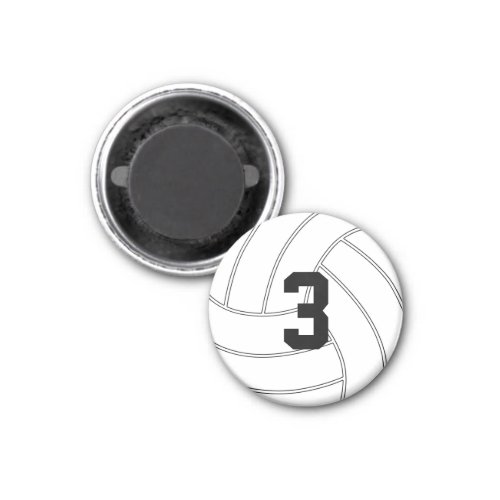 Mini Volleyball Custom NumberLetter Round Magnet