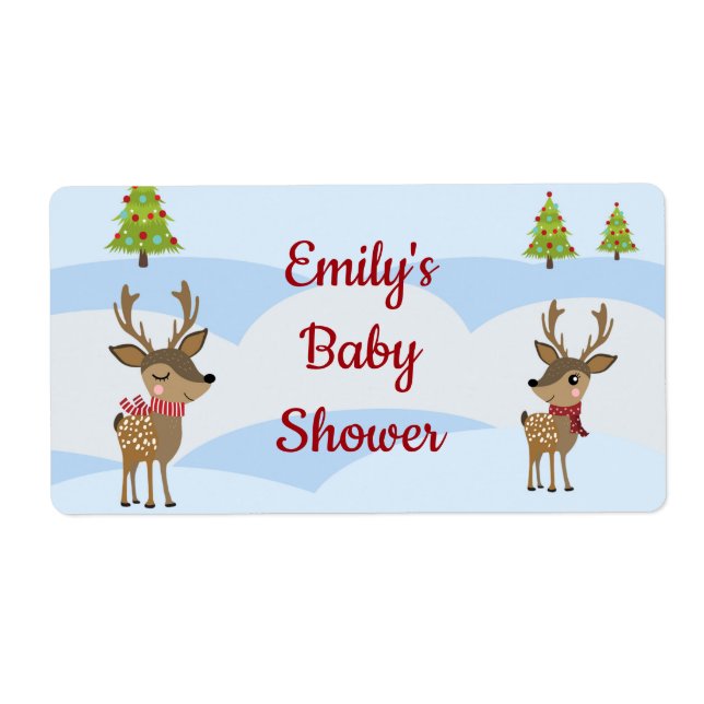Mini water bottle label christmas baby shower (Front)