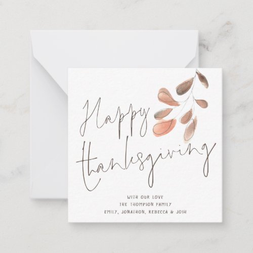 MINI Watercolor Foliage Happy Thanksgiving Card