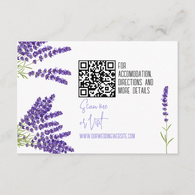 Mini Wedding Details Enclosure Card with Qr Code (Front)