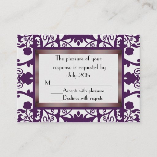 Customizable Mini Wedding Response Cards Business Card Template