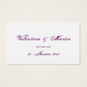 Mini wedding Save the Date cards in purple (Back)