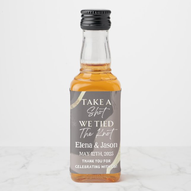 Mini Whiskey Botlle Label - Liquor Label - Wedding (Front)