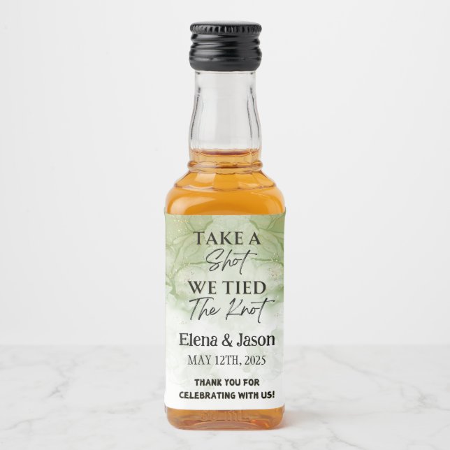 Mini Whiskey Botlle Label - Liquor Label - Wedding (Front)