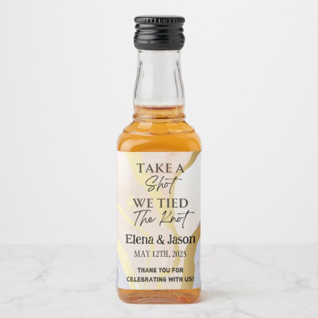 Mini Whiskey Botlle Label - Liquor Label - Wedding (Front)
