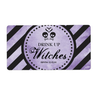 Mini Wine Label Goth Bachelorette Favor - Purple