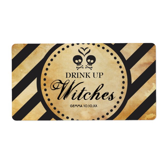 Mini Wine Label Goth Bachelorette Party Favor (Front)