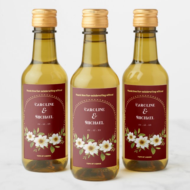 Mini Wine Wedding Party  Wine Label (Bottles)