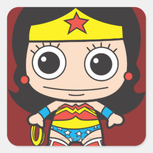 Mini Wonder Woman Square Sticker