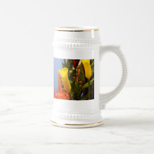 mini yellow calla lilies beer stein