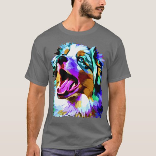 Miniature American Shepherd Art Dog Lover Gifts 1 T_Shirt