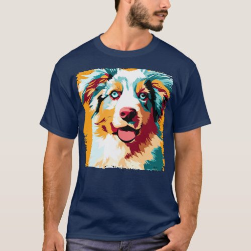 Miniature American Shepherd Art Dog Lover Gifts 3 T_Shirt