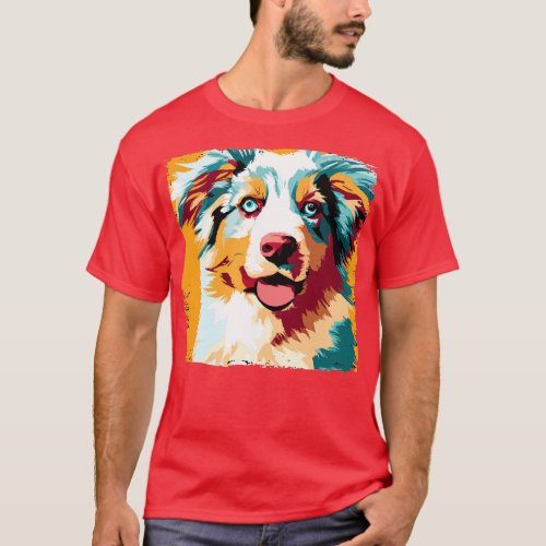 Miniature American Shepherd Art Dog Lover Gifts 3 T_Shirt