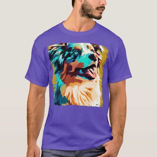 Miniature American Shepherd Art Dog Lover Gifts 4 T_Shirt