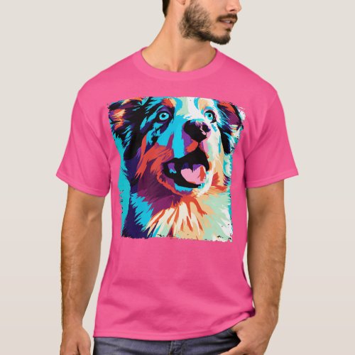 Miniature American Shepherd Art Dog Lover Gifts T_Shirt