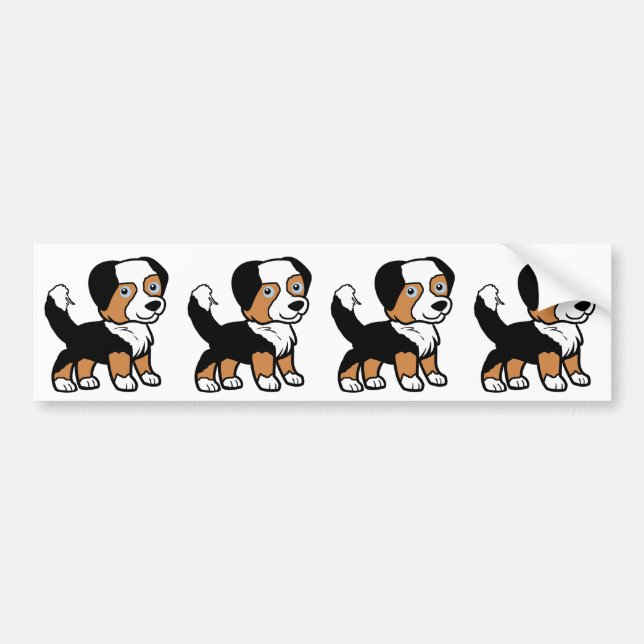 Miniature American Shepherd Black Tri with Tail Bumper Sticker (Front)