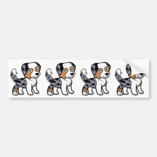 Miniature American Shepherd Blue Merle w tail Bumper Sticker
