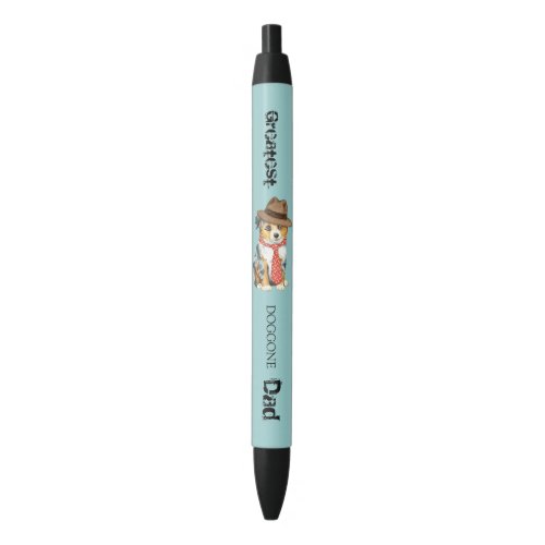 Miniature American Shepherd Dad Black Ink Pen