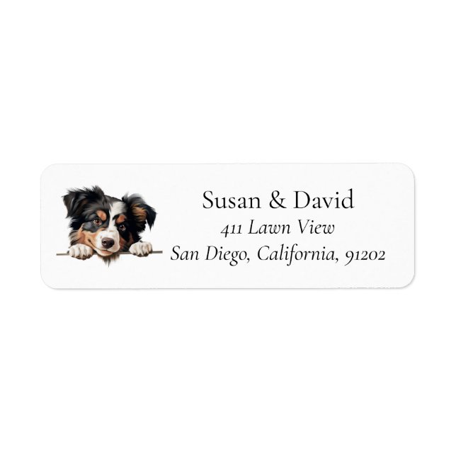 Miniature American Shepherd Dog Breed Pet Lovers Label (Front)