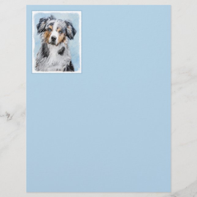 Miniature American Shepherd Painting - Dog Art (Front)