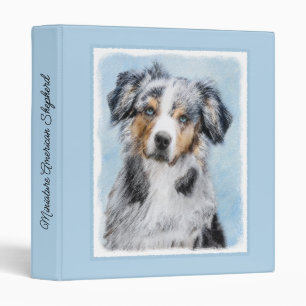 Miniature American Shepherd Painting - Dog Art 3 R Ring Binder