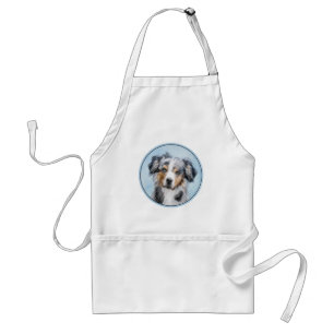Miniature American Shepherd Painting - Dog Art Adult Apron