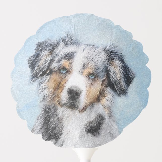 Miniature American Shepherd Painting - Dog Art Balloon (Front)