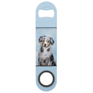 Miniature American Shepherd Painting - Dog Art Bar Key
