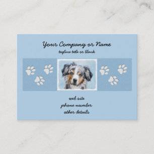 Miniature American Shepherd Painting - Dog Art Business Card