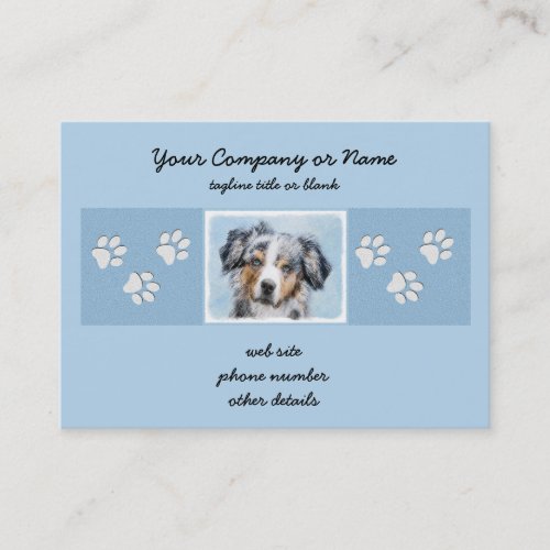 Miniature American Shepherd Painting _ Dog Art Business Card