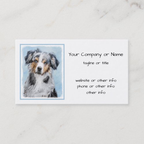 Miniature American Shepherd Painting _ Dog Art Business Card