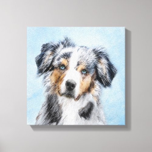 Miniature American Shepherd Painting _ Dog Art Canvas Print