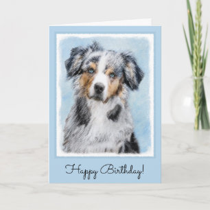 Miniature American Shepherd Painting - Dog Art Card