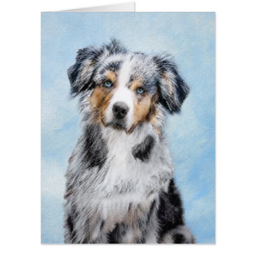 Miniature American Shepherd Painting _ Dog Art Card
