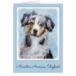 Miniature American Shepherd Painting - Dog Art Cards