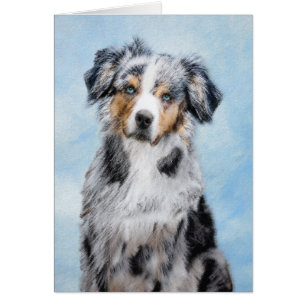 Miniature American Shepherd Painting - Dog Art Cards