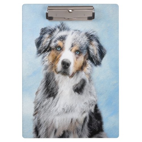 Miniature American Shepherd Painting _ Dog Art Clipboard