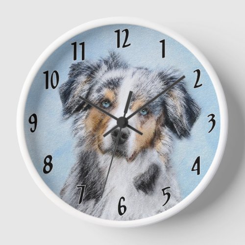 Miniature American Shepherd Painting _ Dog Art Clock