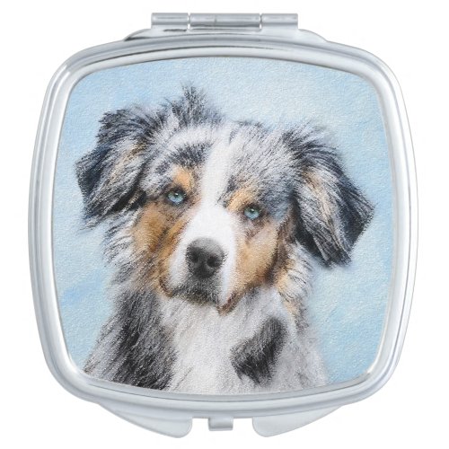 Miniature American Shepherd Painting _ Dog Art Compact Mirror
