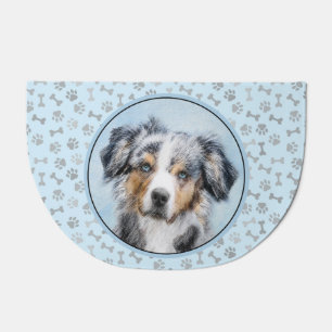 Miniature American Shepherd Painting - Dog Art Doormat