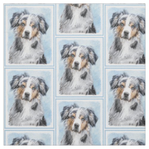 Miniature American Shepherd Painting _ Dog Art Fabric