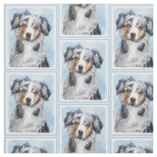 Miniature American Shepherd Painting - Dog Art Fabric