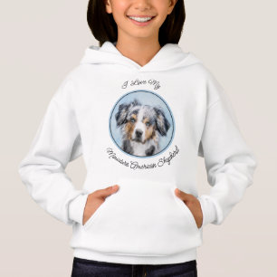 Miniature American Shepherd Painting - Dog Art Hoodie