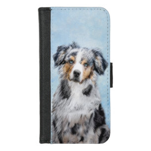 Miniature American Shepherd Painting - Dog Art iPhone 8/7 Wallet Case