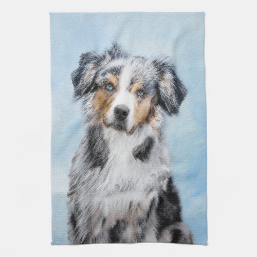 Miniature American Shepherd Painting _ Dog Art Kitchen Towel
