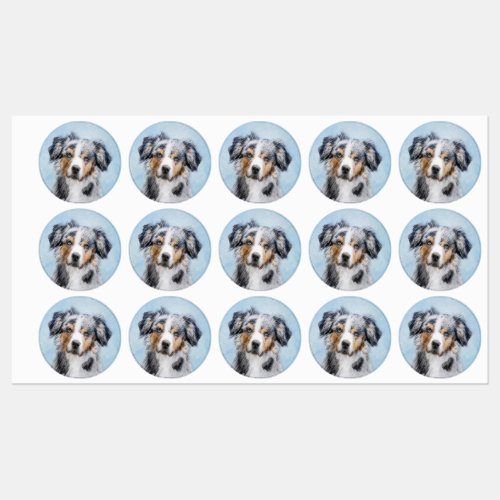 Miniature American Shepherd Painting _ Dog Art Labels