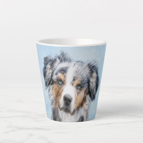 Miniature American Shepherd Painting _ Dog Art Latte Mug