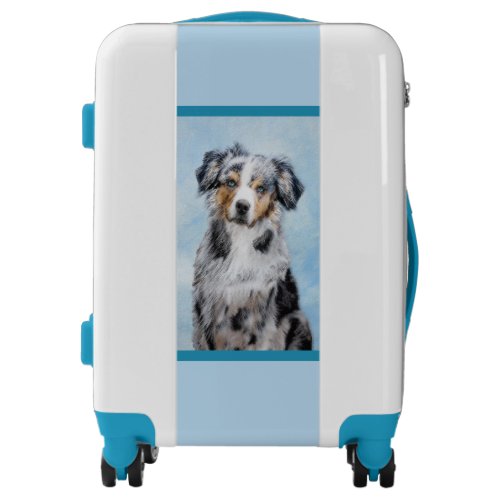 Miniature American Shepherd Painting _ Dog Art Lug Luggage