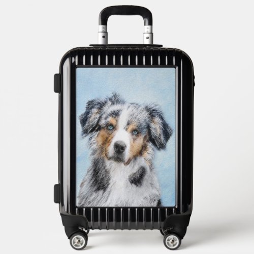 Miniature American Shepherd Painting _ Dog Art Luggage