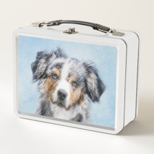 Miniature American Shepherd Painting _ Dog Art Metal Lunch Box